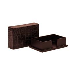 Posh Trading Company Chelsea Business Card Holder Vintage Croc in Brown - thumbnail 1