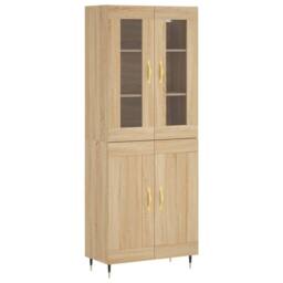 Berkfield Home Highboard Sonoma Oak 69.5x34x180 cm Engineered Wood in Light Tan