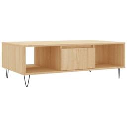Berkfield Home Decorative Coffee Table Sonoma Oak 104x60x35 cm Engineered Wood in Light Tan - Size: 104 x 60 x 35 cm - thumbnail 3