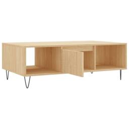 Berkfield Home Decorative Coffee Table Sonoma Oak 104x60x35 cm Engineered Wood in Light Tan - Size: 104 x 60 x 35 cm - thumbnail 6