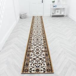 runrug Hallway Carpet Runner Rug - Soft & Comfy, 9mm - 'Traditional' in Beige - Size: 60 cm x 180 cm - thumbnail 5