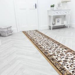 runrug Hallway Carpet Runner Rug - Soft & Comfy, 9mm - 'Traditional' in Beige - Size: 60 cm x 180 cm - thumbnail 3