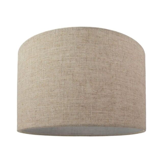 Happy Homewares Oatmeal Linen Drum Lamp Shade in Light Beige - Size: 14 inches - image 1