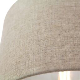 Happy Homewares Oatmeal Linen Drum Lamp Shade in Light Beige - Size: 14 inches - thumbnail 3