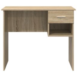 Berkfield Home Desk with Storage Sonoma Oak 90x49.5x75 cm Engineered wood in Brown - thumbnail 5
