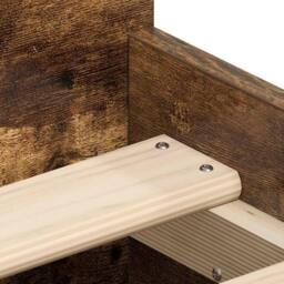 Berkfield Home Durable Bed Frame with Headboard & Footboard Smoked Oak 100x200 cm in Brown - thumbnail 9