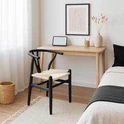 Nicholas Winter 4x Black Beech Wood Scandi Danish Style Dining Chairs - Solid Wood Chairs - thumbnail 6