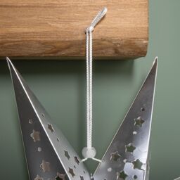 Samuel Alexander 50cm Battery Powered Light up Silver Origami Hanging Christmas Star with LEDs - thumbnail 5