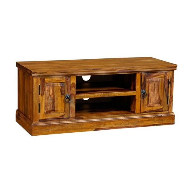 Jaipur Furniture Ltd Ganga Medium Plazma TV Cabinet - Sheesham Wood - L45 x W125 x H45 cm - Honey Dark Finish in Brown - image 1