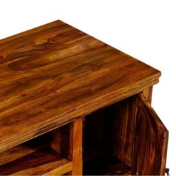 Jaipur Furniture Ltd Ganga Medium Plazma TV Cabinet - Sheesham Wood - L45 x W125 x H45 cm - Honey Dark Finish in Brown - thumbnail 4