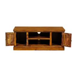 Jaipur Furniture Ltd Ganga Medium Plazma TV Cabinet - Sheesham Wood - L45 x W125 x H45 cm - Honey Dark Finish in Brown - thumbnail 3