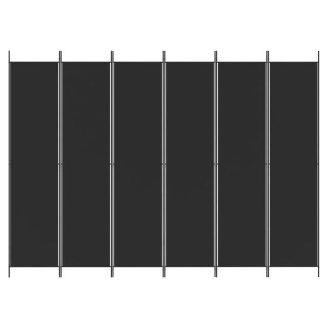 Berkfield Home Durable 6-Panel Room Divider Black 300x220 cm Fabric - image 1
