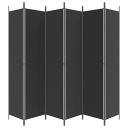Berkfield Home Durable 6-Panel Room Divider Black 300x220 cm Fabric - thumbnail 4