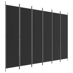 Berkfield Home Durable 6-Panel Room Divider Black 300x220 cm Fabric - thumbnail 3