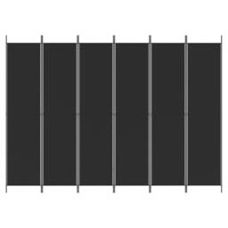 Berkfield Home Durable 6-Panel Room Divider Black 300x220 cm Fabric - thumbnail 1