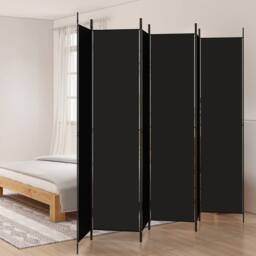 Berkfield Home Durable 6-Panel Room Divider Black 300x220 cm Fabric - thumbnail 2