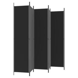Berkfield Home Durable 6-Panel Room Divider Black 300x220 cm Fabric - thumbnail 5