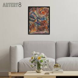 "Artery8 A Rest Abstract Colourful Painting Kubincan Black Framed Canvas Art - Size: W18"" x H24""" - thumbnail 3