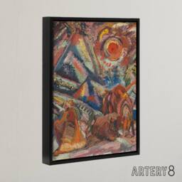 "Artery8 A Rest Abstract Colourful Painting Kubincan Black Framed Canvas Art - Size: W18"" x H24""" - thumbnail 2