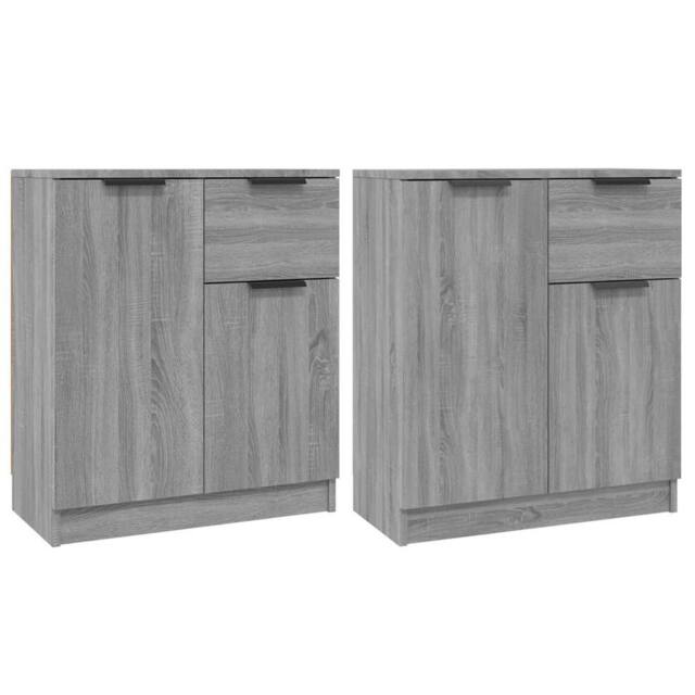 Berkfield Home Sideboards 2 pcs Grey Sonoma 60x30x70 cm Engineered Wood - Size: 60 x 30 x 70 cm - image 1