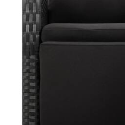 Berkfield Home Beautiful 3 Piece Garden Dining Set Black Poly Rattan&Solid Wood - thumbnail 7