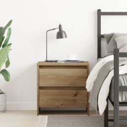 Berkfield Home Bedside Cabinet Artisan Oak 45x34x44, 5 cm Engineered Wood in Brown - thumbnail 4