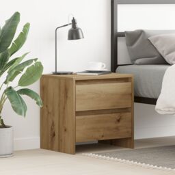 Berkfield Home Bedside Cabinet Artisan Oak 45x34x44, 5 cm Engineered Wood in Brown