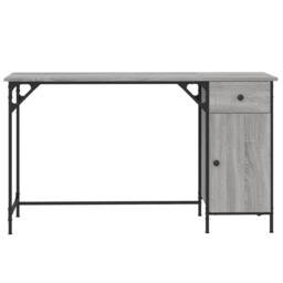 Berkfield Home Decorative Computer Desk Grey Sonoma 131x48x75 cm Engineered Wood - Size: 131 x 48 x 75 cm - thumbnail 5