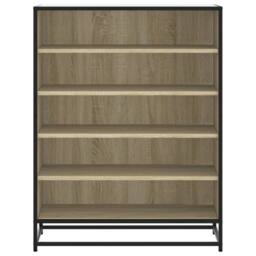 Berkfield Home Shoe Cabinet Sonoma Oak 75x38x97.5 cm Engineered Wood & Metal in Brown - thumbnail 4