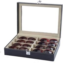 Nordara 8 Grids Eyeglass Sunglasses Storage Display Box Case in Black - Size: Small - thumbnail 1