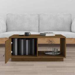 Berkfield Home Beautiful Coffee Table Honey Brown 80x50x35.5 cm Solid Wood Pine - thumbnail 1