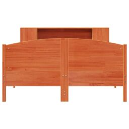 Berkfield Home Bookcase Bed without Mattress Wax Brown 140x200cm Solid Wood Pine - Size: 140x200 cm - thumbnail 4
