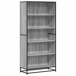 Berkfield Home Modern Bookcase Grey Sonoma 80.5x35x170.5 cm Engineered Wood - thumbnail 3