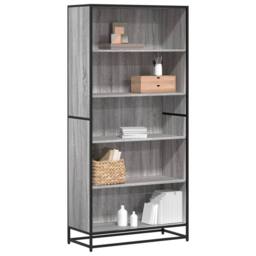 Berkfield Home Modern Bookcase Grey Sonoma 80.5x35x170.5 cm Engineered Wood - thumbnail 2