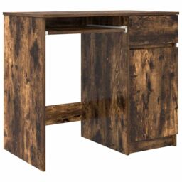 Berkfield Home Desk Smoked Oak 86x49x76 cm Engineered Wood in Brown - Size: 86 x 49 x 76 cm - thumbnail 2