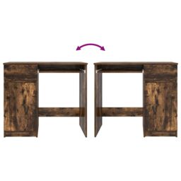 Berkfield Home Desk Smoked Oak 86x49x76 cm Engineered Wood in Brown - Size: 86 x 49 x 76 cm - thumbnail 9