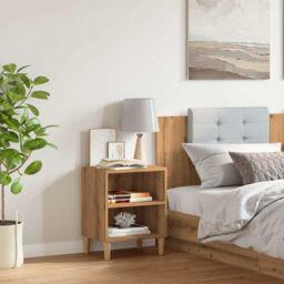 Berkfield Home Bedside Cabinet Artisan Oak 40x30x50 cm Engineered Wood in Brown - Size: 40 x 30 x 50 cm - thumbnail 3