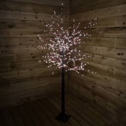 Samuel Alexander 6ft (1.8m) Light up Black Christmas Twig Tree with Red Berries & Warm White LEDs