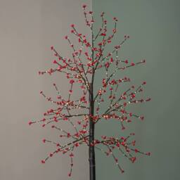 Samuel Alexander 6ft (1.8m) Light up Black Christmas Twig Tree with Red Berries & Warm White LEDs - thumbnail 6