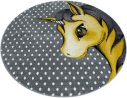 Bravich LTD Polkadots Unicorn Circle Rug - Kids in Yellow - Size: 160 cm diameter - thumbnail 1