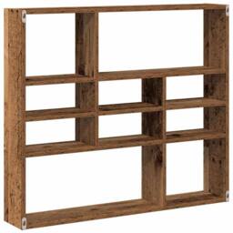Berkfield Home Wall Shelf Old Wood 90x16x78 cm Engineered Wood in Brown - Size: 90 x 16 x 78 cm - thumbnail 6
