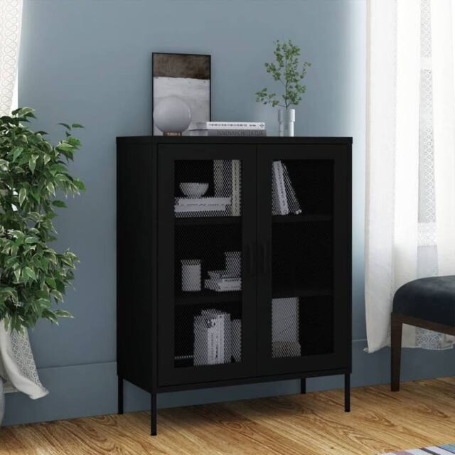Berkfield Home Storage Cabinet Black 80x35x101.5 cm Steel - image 1