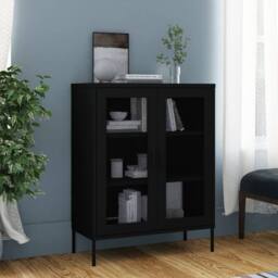 Berkfield Home Storage Cabinet Black 80x35x101.5 cm Steel - thumbnail 1