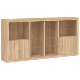 Berkfield Home Sideboard with LED Lights Sonoma Oak 202x37x100 cm in Brown - Size: 202 x 37 x 100 cm - thumbnail 3
