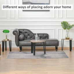HOMCOM 3 PCs Nesting Table Coffee Table Set MDF Steel Living Room Furniture in Black - thumbnail 6