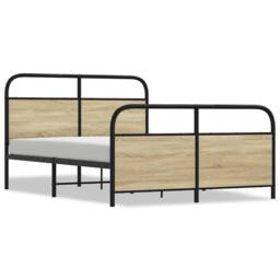 Berkfield Home Elegant Bed Frame Without Mattress 120x190 cm Small Double Sonoma in Light Brown - thumbnail 3