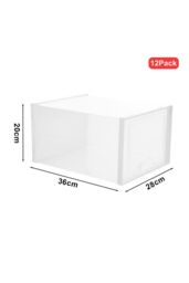 Living and Home 12 Pack Shoe Organizer Storage Boxes under Size 50 in White - thumbnail 2