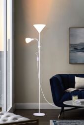Living and Home Modern Metallic White 2 Way Mother/Father Parent and Child Floor Lamp - thumbnail 4