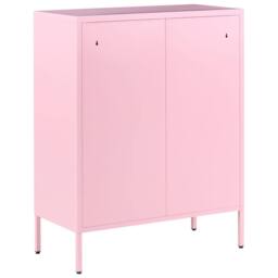 Wyld and Coco Pink Steel Sideboard Wall Mounted Industrial 2 Perforated Doors - thumbnail 6