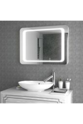 Living and Home LED Wall Mounted Anti-Fog Illuminated Bathroom Mirror with Sensor Switch in Silver - thumbnail 5